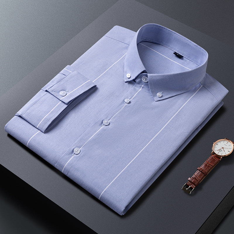 Herren Sommer Kurzarmhemd Mit Streifen, Slim Fit, Cardigan-Stil, Weiß, Blau, Grau, Schwarz