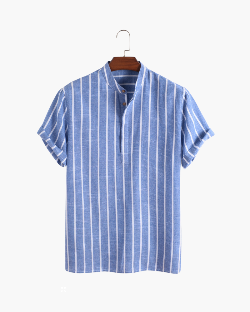 Men's Polo Shirt Made of Organic Cotton with Short Sleeves and Nautical Design