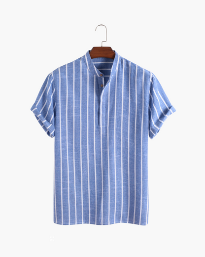 Men's Polo Shirt Made of Organic Cotton with Short Sleeves and Nautical Design