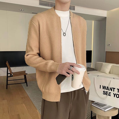 Winter Herren Cardigan Unifarben Langarm – Vielseitig für Alltag und Winter