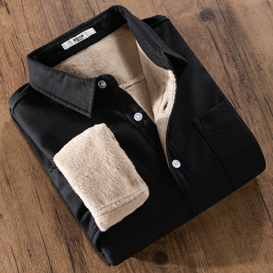 Herren-Langarmhemd mit verstärkter Struktur und Taschendetails