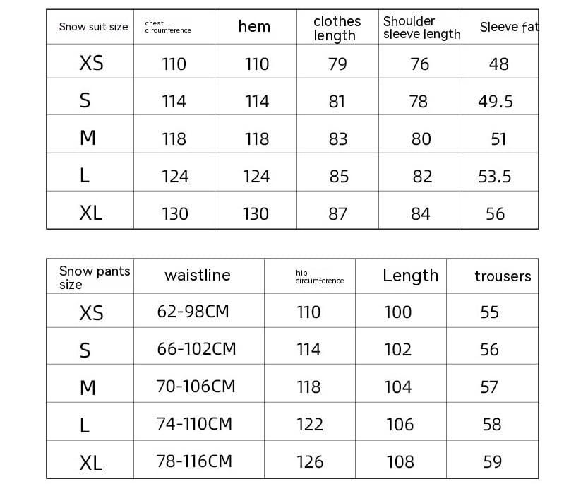 Ski Anzug Für Damen Und Herren Winter Zweiteilig Mit Verdicktem, Atmungsaktivem Und Verschleißfestem Design
