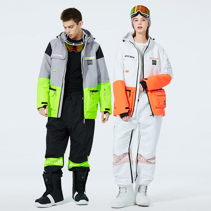 Ski Anzug Für Damen Und Herren Winter Zweiteilig Mit Verdicktem, Atmungsaktivem Und Verschleißfestem Design
