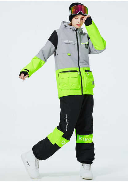 Ski Anzug Für Damen Und Herren Winter Zweiteilig Mit Verdicktem, Atmungsaktivem Und Verschleißfestem Design