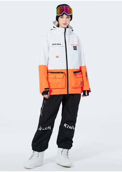 Ski Anzug Für Damen Und Herren Winter Zweiteilig Mit Verdicktem, Atmungsaktivem Und Verschleißfestem Design