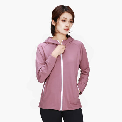 Damen-Winter-Yogajacke mit Kapuze und Stehkragen – Sportlicher Stil