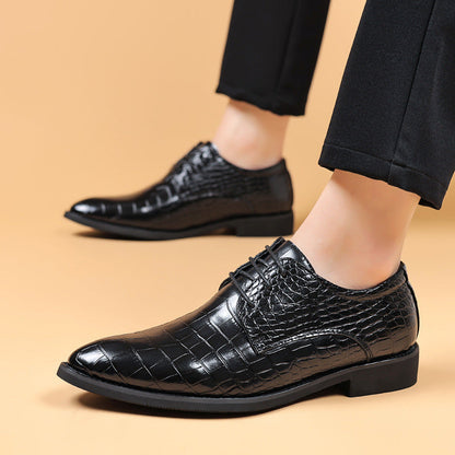 Herren Business Schnürschuhe mit Geprägtem Design – Spitz Zulaufende Form