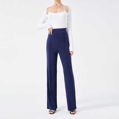 Damen Hochtaillen-Slim-Schlaghose in Unifarbe
