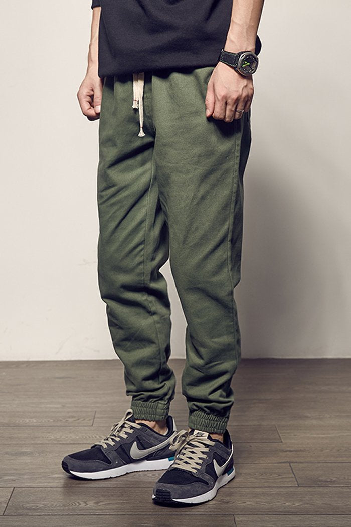 Men's Running Pants with Elastic Waistband and Ankle Cuffs