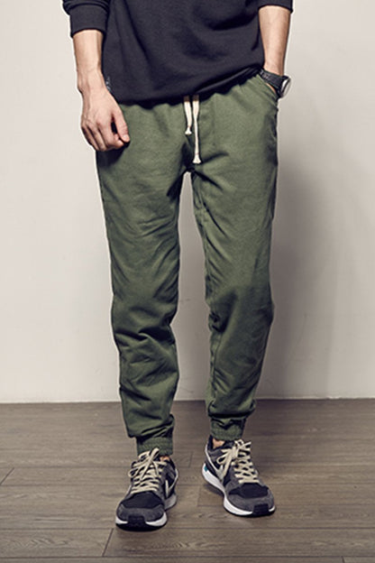 Men's Running Pants with Elastic Waistband and Ankle Cuffs