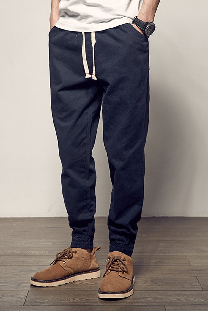 Men's Running Pants with Elastic Waistband and Ankle Cuffs