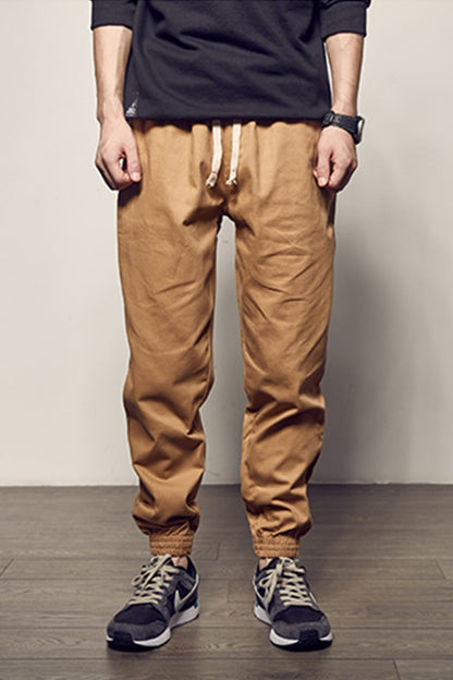 Men's Running Pants with Elastic Waistband and Ankle Cuffs