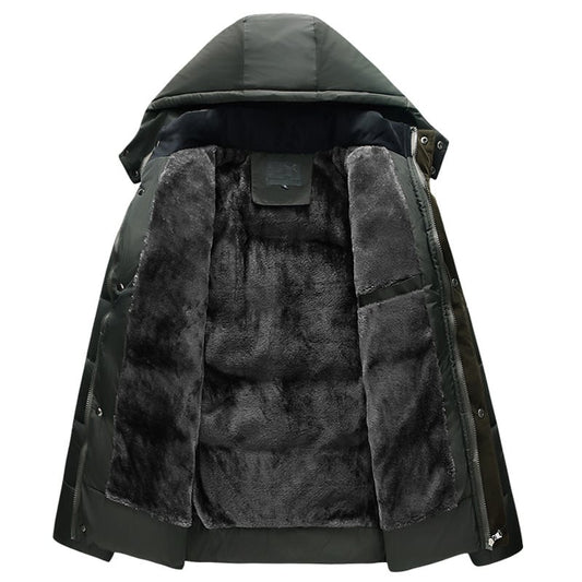 Herren Winter Steppjacke mit Reißverschluss-Front und Verstärktem Futter