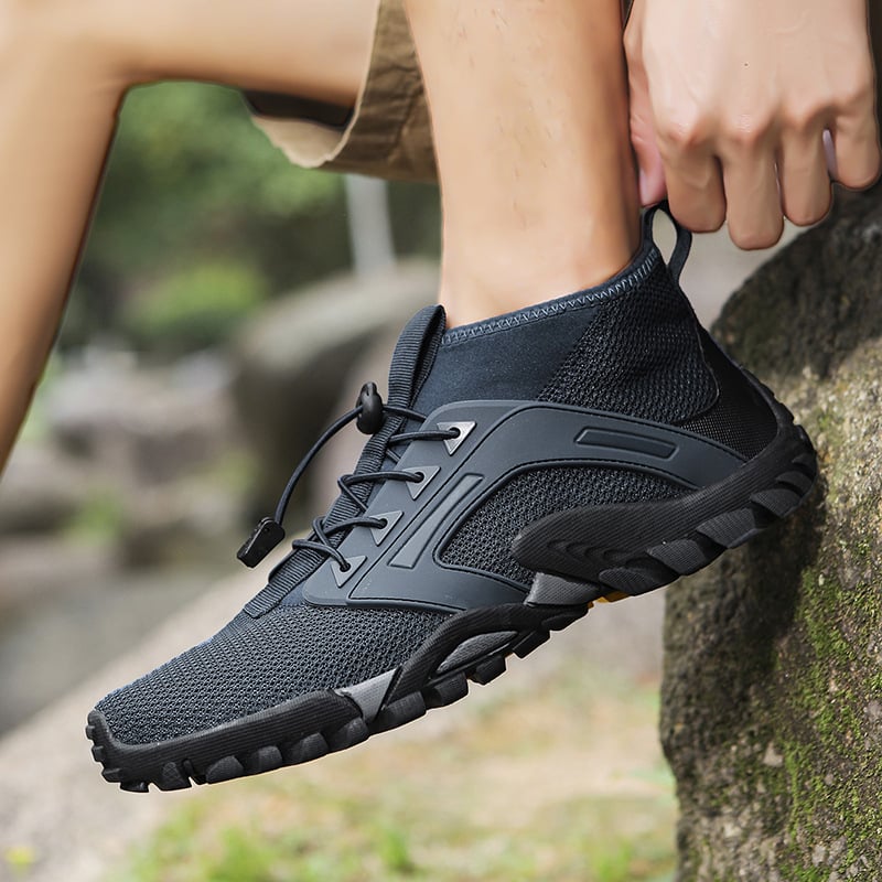 Men's Mid-Top Hiking Shoes with Non-Slip Rubber Sole for Outdoor Activities