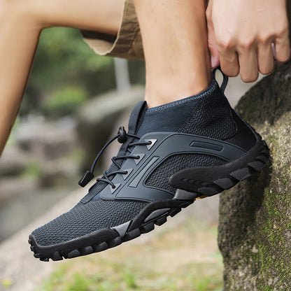 Men's Mid-Top Hiking Shoes with Non-Slip Rubber Sole for Outdoor Activities