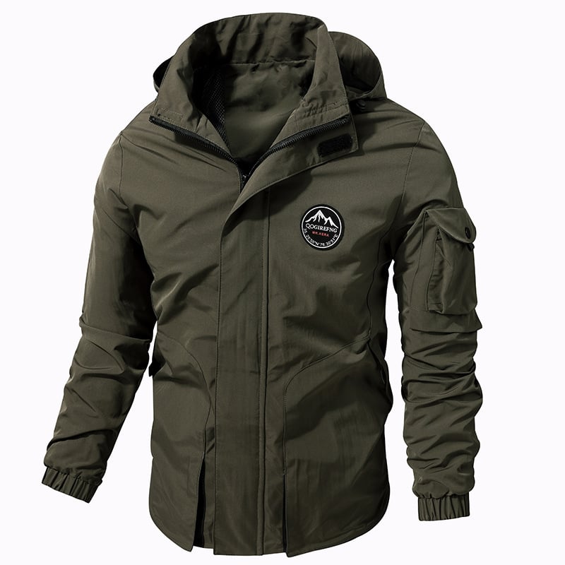 Kapuzenjacke Herren Oversize Langarm Outdoor Einfarbig – Baumwoll-Mischung