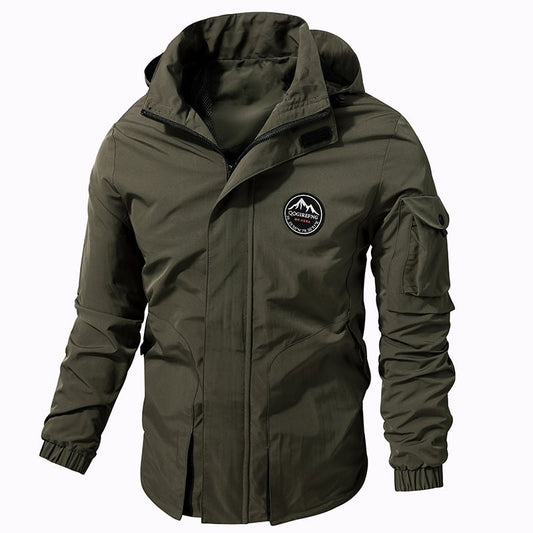 Kapuzenjacke Herren Oversize Langarm Outdoor Einfarbig – Baumwoll-Mischung