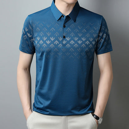Herren Sommer Poloshirt Mit Print, Kurzen Ärmeln Und Reverskragen, Schnelltrocknend, Lockere Passform