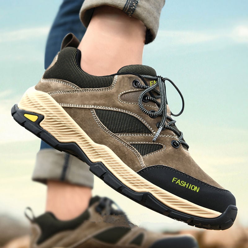Men's sports sneakers with laces, low cut, and flat sole