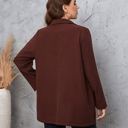 Damen Übergrößen-Einreiher-Blazer mit Klassischen Ärmeln
