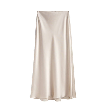 Damen Midirock mit hohem Bund, elastisch, schräger Schlitz