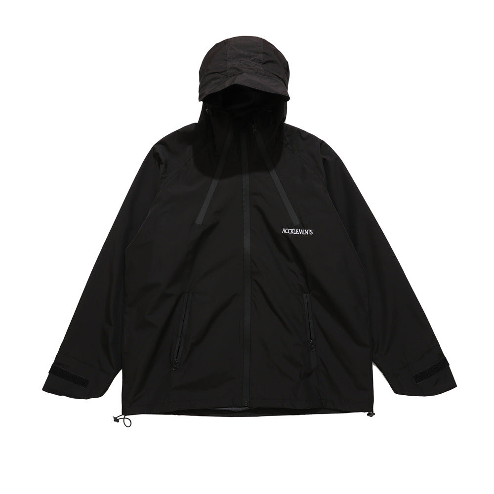Damen Outdoor-Windjacke mit Kapuze und Reißverschlusstaschen
