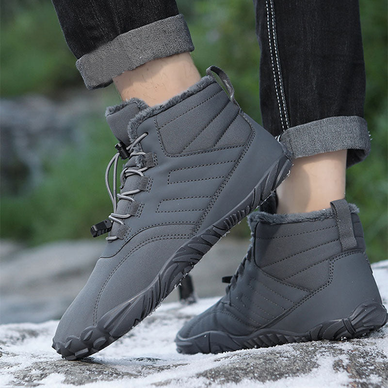 Men's winter boots for slipping on outdoors with non-slip rubber sole