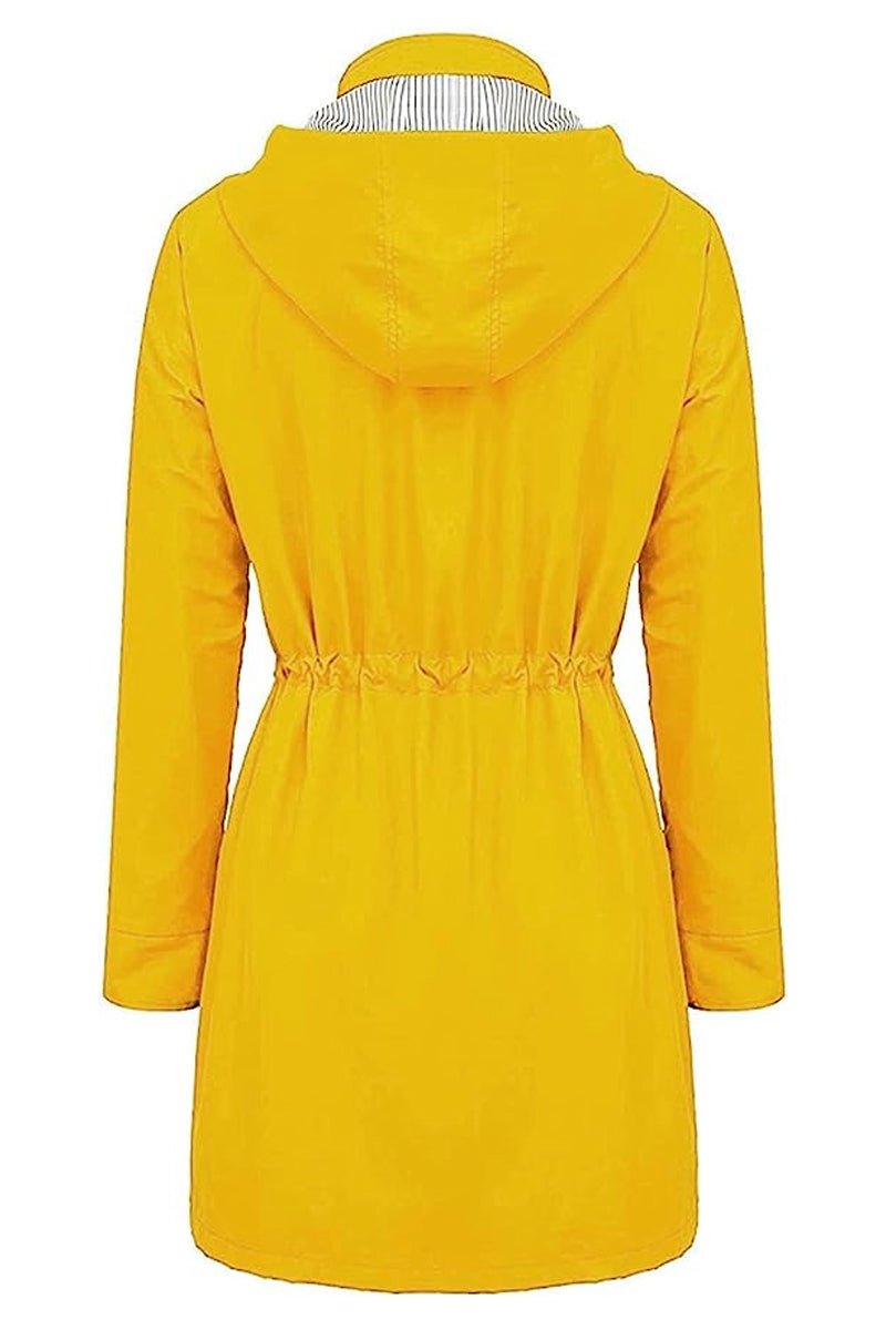 Women's Rain Jacket Spring Hooded Striped Water-Repellent