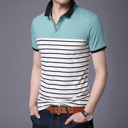 Herren Sommer Poloshirt Mit Geometrischem Print, Kurzarm, Bügelfrei, Baumwollmischung, Rot, Grün, Blau