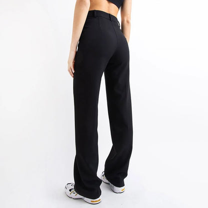 Women's business trousers with high waist and straight leg – Classic style