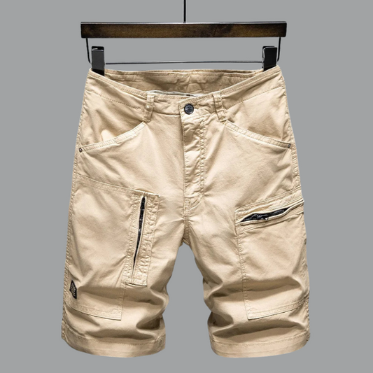 Herren Cargo-Shorts Taillierter Schnitt Mit Reißverschlusstaschen