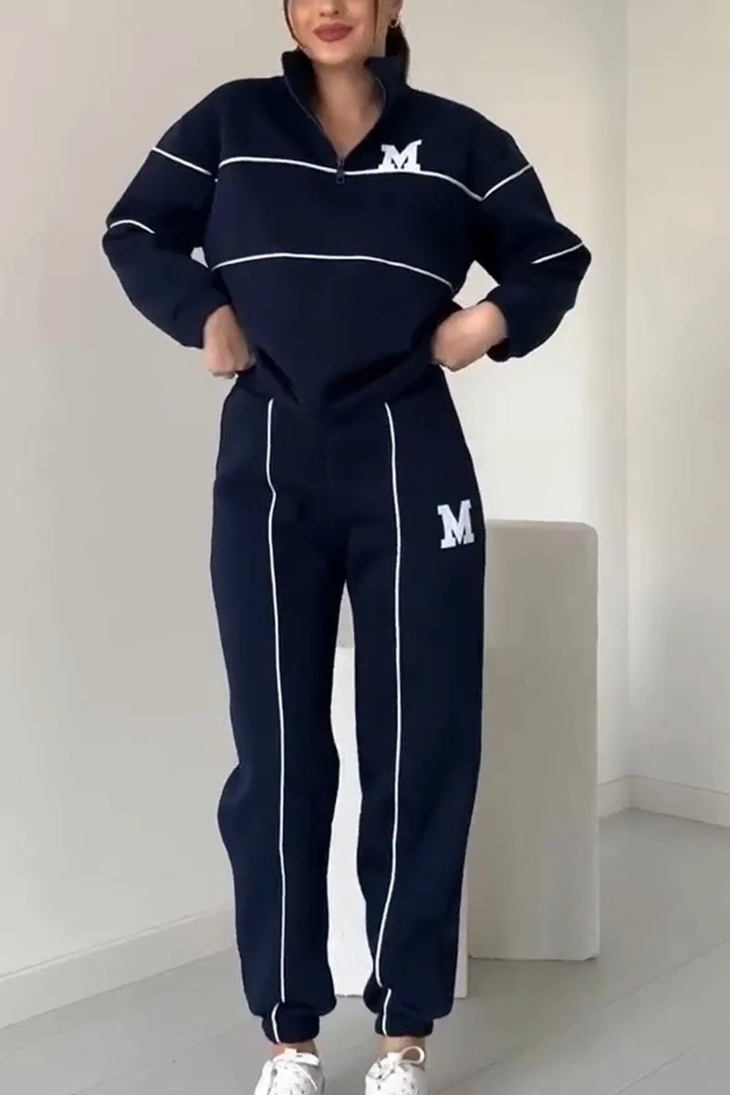 Men's Two-Piece Lounge Set with Long Sleeve Top and Relax Pants