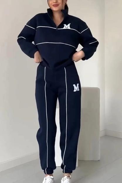 Men's Two-Piece Lounge Set with Long Sleeve Top and Relax Pants