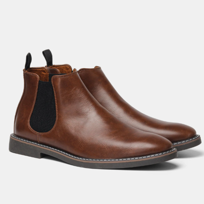 Herren Chelsea Stiefel Slip-On Elastische Einsätze Stoßdämpfende Sohle