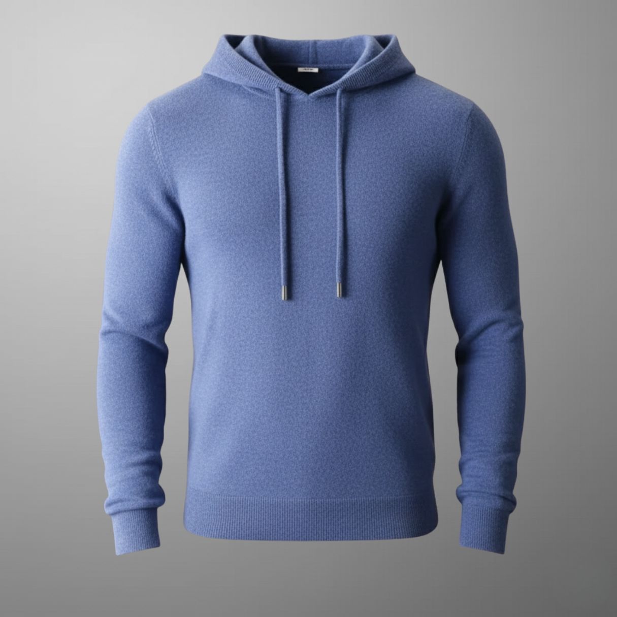 Herren Hoodie Leichtes Strickdesign Verstellbare Kapuze Gerippter Saum