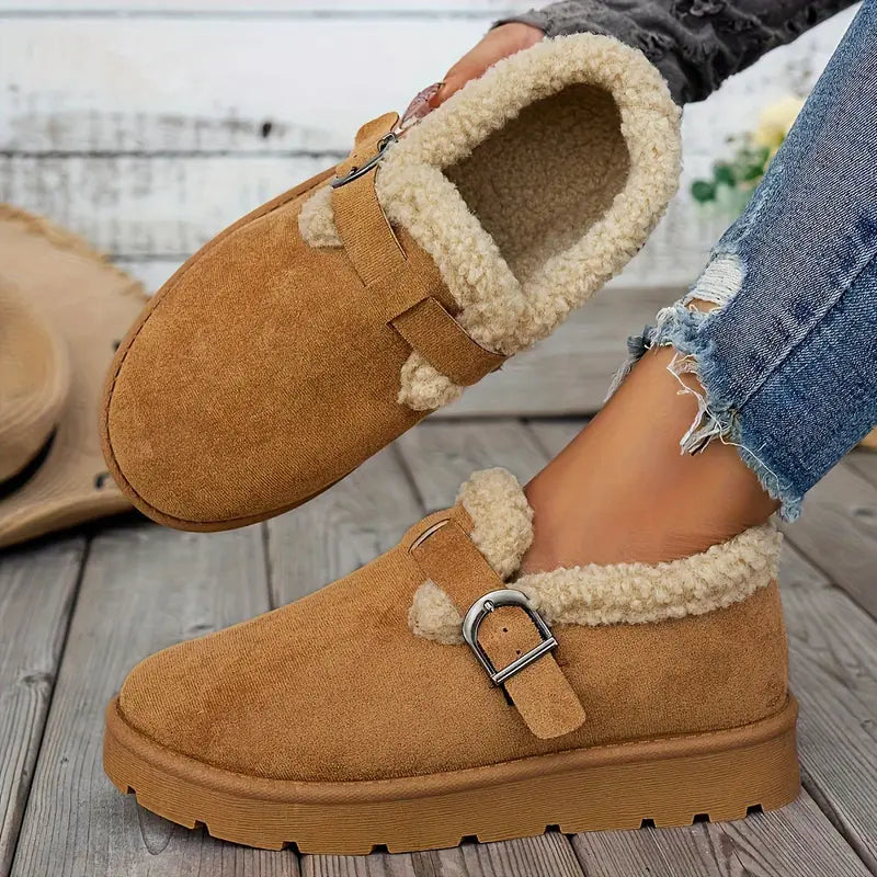 Women's Winter Slip-On Shoes With Plush Lining And Orthopedic Support