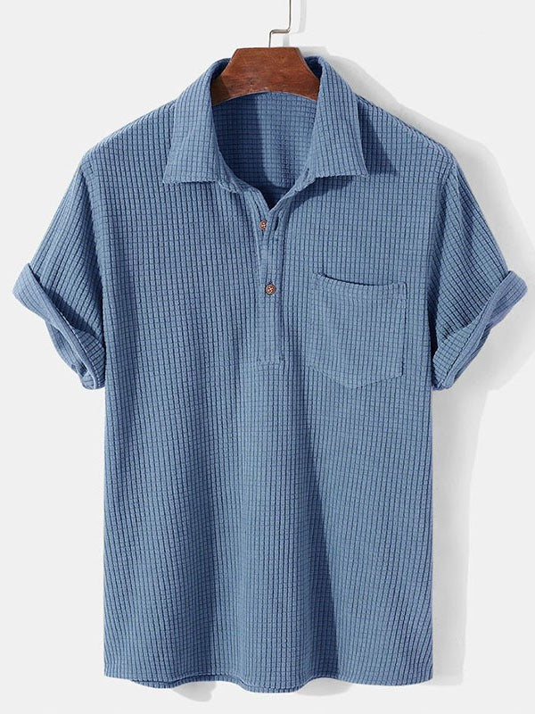Men's summer shirt made of cotton with short sleeves, breathable