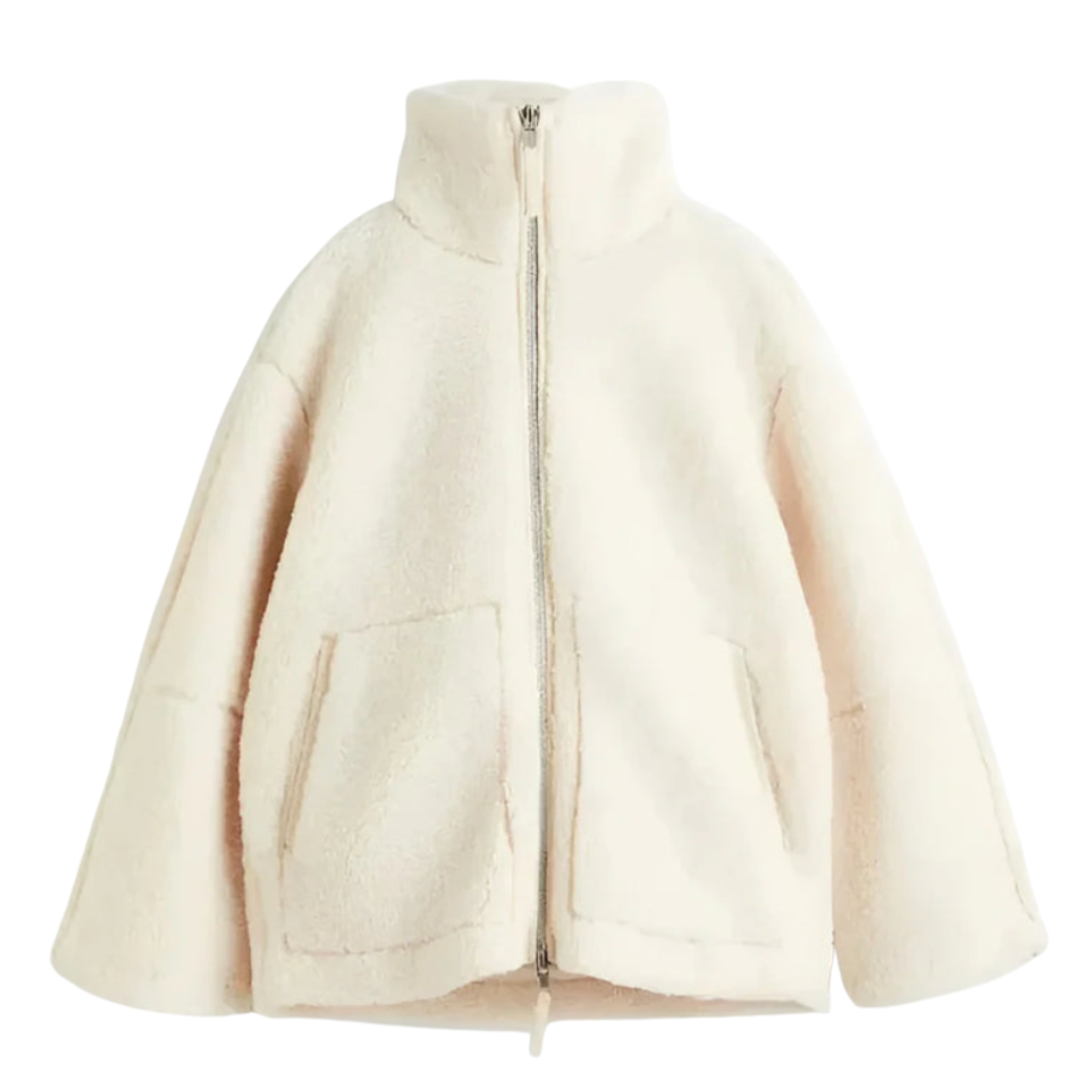 Damen Winterjacke mit Kapuze, Reißverschluss und Fronttaschen