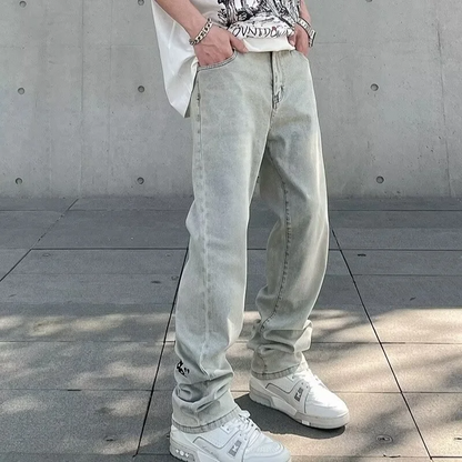 Men's jeans with a loose fit and oversized silhouette