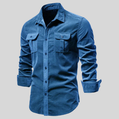 Herren Cordhemd Langarm Button-Up