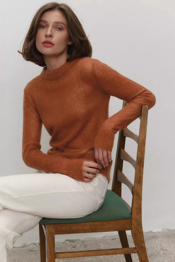 Halbtransparenter Feinstrickpullover für vielseitige Outfits im Alltag