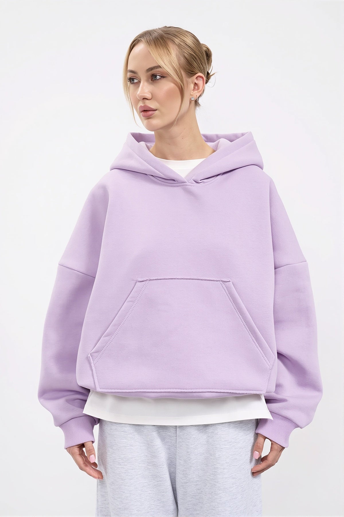 Detailansicht der weichen Hoodie-Struktur