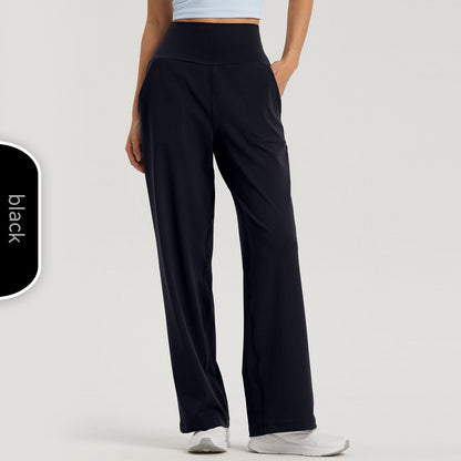 Damen-Yogahose mit hohem Bund und weitem Bein – Sportlicher Stil