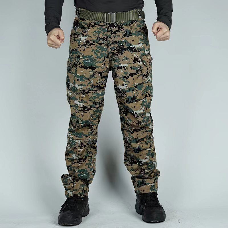 Tarnhose für Herren, militärischer Stil, digitaler Camouflage-Print, Outdoor- und taktische Kleidung, robuste und strapazierfähige Materialien.