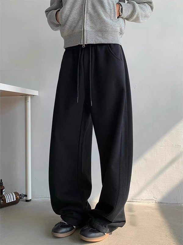 Herren-Hose Im Retro-Stil, Gerade Geschnitten, Mittelhoch Geschnitten, Einfarbig