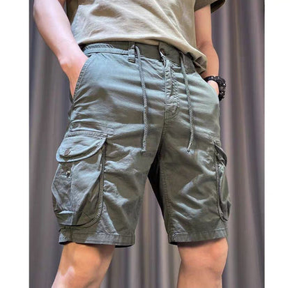 Herren-Latzhose Mit Mehreren Taschen, Lockere Passform, Gerades Bein, Verkürzte Länge