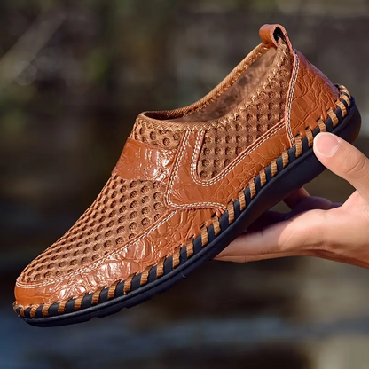 Herren-Slipper Mit Mesh-Obermaterial, Weiter Passform, Rutschfester, Gepolsterter Sohle