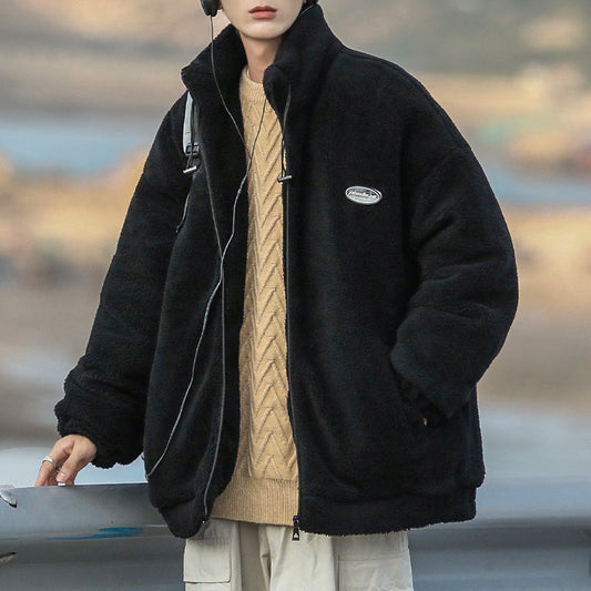 Herren Winter Steppjacke mit Fleece-Futter und Stehkragen