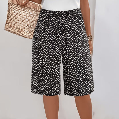 Herren Caprihose mit Print – Lockerer Schnitt Kordelzugbund