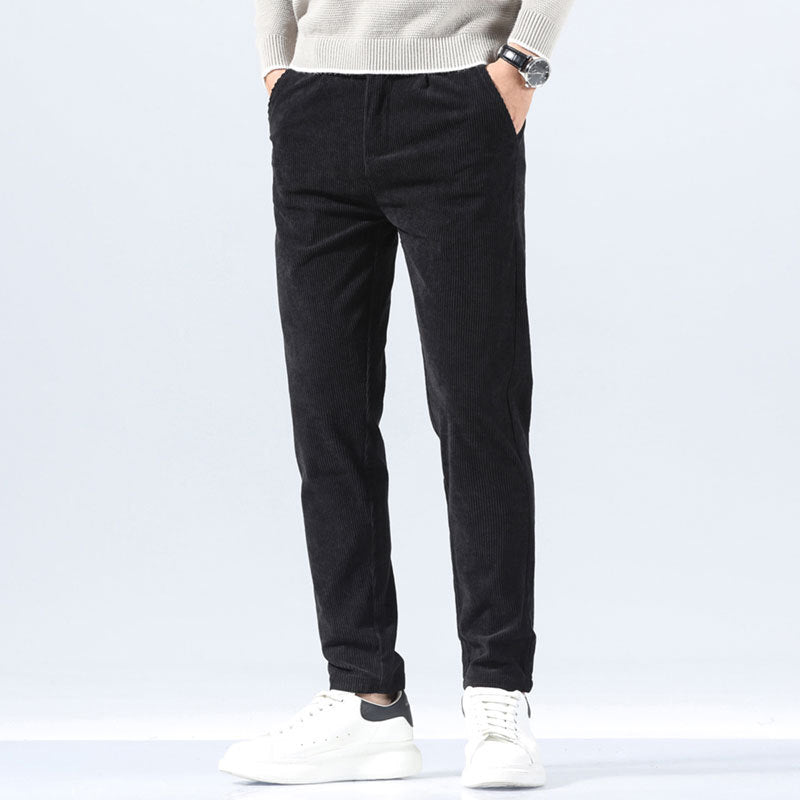 Herren Cordhose, Gerade Geschnitten, Schmale Passform, Mittelhoher Bund